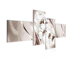 Runa Art 206541a - Cuadro de pared (200 x 100 cm, lienzo XXL, 4 piezas, fabricado en Alemania, listo para colgar), diseÃ±o de orquÃ­dea