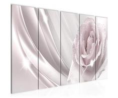 Cuadro de pared con diseño de flores y rosas, 200 x 80 cm, lienzo de fieltro, tamaño XXL, 5 piezas, fabricado en Alemania, listo para colgar