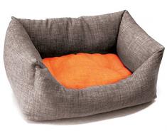 Croci mascota cama doble, 70 x 60 cm), color naranja/gris