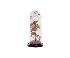 Figura Decorativa de la Marca DKD Home Decor Cristal Negro Rosa Dorado Resina Flamenco Madera MDF (14 x 14 x 32 cm) (Referencia: S3018739)