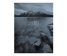 Komar Wandbild Von Word Lake Silence Steel | Poster, Bild, Wohnzimmer, Schlafzimmer, Dekoration, Kunstdruck | ohne Rahmen | P085A-40x50 fotomural, Negro, Gris
