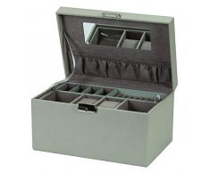 Mele & Co Caprice - Joyero (Piel sintética, 28 x 18 x 15 cm), Color Gris