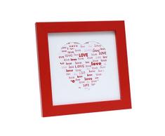 Deknudt S45SK4LOVE_15,0x15,0 - Marco de Fotos (Madera), diseño de corazón, Color Rojo