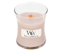 Woodwick Line Basic Mini Vela con Fraganica de Vanilla y Sal Marina, Cera, Rosa, 7.1x7.0x7.8 cm