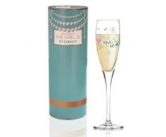 Ritzenhoff Pearls Edition Vaso de espumoso, 0.16 litros, Cristal Transparente, Roségold, Türkis, Petrol, Rosa