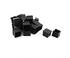 sourcing map SourcingmapÂ âÂ Protectores para sillas, Goma, 30 x 30 mm, 24 Unidades, Color Negro