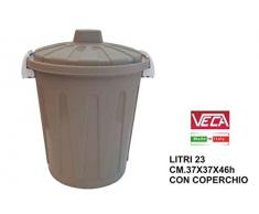 Blim Redonda Basura Papelera con Tapa, 37Â x 46Â cm, 23Â L, Turtle Dove, 30Â x 37Â x 46Â cm