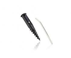 Leifheit Base ENTERRADA para TENDEDERO DE Jardin 1085606, plástico, Metal, Negro, Rojo, Pack de 1 Unidad