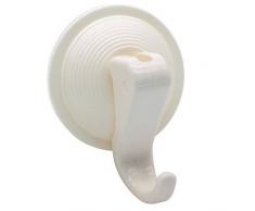 Fackelmann Percha Ventosa Redonda 5,5Cm, ABS, Blanco, Ã55mm