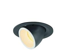SLV NUMINOS GIMBLE - Lámpara de techo empotrable (LED, luz de techo, luz empotrada, 3000 K, 17,5 W, 1600 lm, color negro, 40 grados)