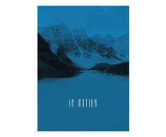 Komar Wandbild Von Word Lake In Motion Blue | Poster, Bild, Wohnzimmer, Schlafzimmer, Dekoration, Kunstdruck | ohne Rahmen | P087C-30x40 fotomural, Blau, WeiÃ, Schwarz