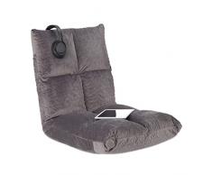 Relaxdays Silla, Respaldo Ajustable, cojín de Suelo, 6 Posiciones, Asiento Acolchado, 58 x 50 x 55 cm, Color Gris, 58x50x55 cm