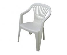 IPAE PROGARDEN Sillon Respaldo BAJO SCILLA Blanco, 54 x 53 x 80