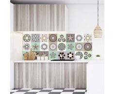 Azulejos adhesivos de azulejos | Adhesivo de azulejos de cemento â Adhesivo de azulejos de cemento para pared baño y cocina 10 x 10 cm â 15 créditos adhesivos
