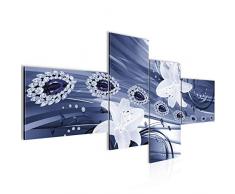 Runa Art 207841c - Cuadro de pared (200 x 100 cm, lienzo XXL, 4 piezas, fabricado en Alemania, listo para colgar), diseÃ±o de flores y lirios