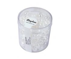 Rayher Cuenta cristal agujero grande , 6,7mm Ã¸, bote 55g, blanco, 14872102