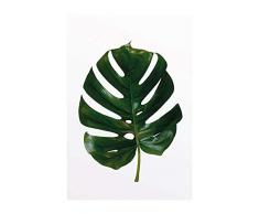 Komar Wandbild Von Monstera Leaf | Poster, Bild, Wohnzimmer, Schlafzimmer, Dekoration, Kunstdruck | ohne Rahmen | P057-50x70 fotomural, Verde, Blanco