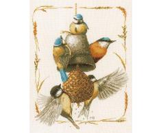 Lanarte PN-0171765 MB - Pajarera con patrón de punto de cruz, algodón, multicolor, aprox. 30 x 39 cm / 12 x 15,6