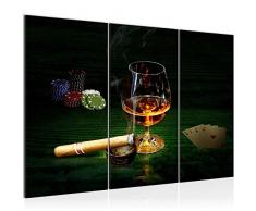 502231c - Imagen de pÃ³quer coÃ±ac (120 x 80 cm, lienzo de fieltro, tamaÃ±o XXL, 3 piezas, fabricado en Alemania, listo para colgar)