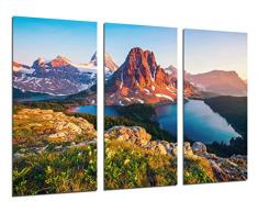 Poster Fotográfico Paisaje Lago Montaña Atardecer Tamaño total: 97 x 62 cm XXL