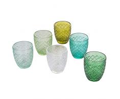 Villa dEste Home Tivoli Castle - Juego de 6 vasos de agua verde (275 ml)