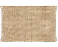 HOME DECO FACTORY - Tx9026 - Alfombra de Tela de Yute con Flecos, 120 x 170 cm, decoración Textil de Interior