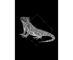 Komar Wandbild Von Iguana Black | Poster, Bild, Wohnzimmer, Schlafzimmer, Dekoration, Kunstdruck | ohne Rahmen | P077D-50x70 fotomural, Negro, Blanco