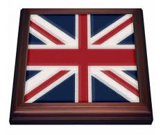 3dRose Union Jack - Azulejos para ukele, cerámica, marrón, 19,05 x 2,22 x 19,05 cm