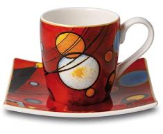 Goebel Taza de Espresso Wassily Kandinsky de Color Rojo Pesado - Artis Orbis, 10,5 x 10,5 x 6,5 cm