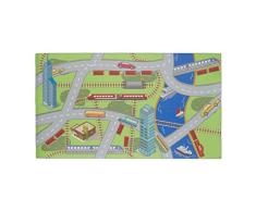 Relaxdays Alfombra de Juego para niÃ±os, de PVC, sin sustancias nocivas, Lavable, Antideslizante, 140 x 80 cm, Multicolor, Cloruro de polivinilo, Calle, 1 Unidad