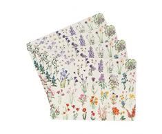 Salvamantel Botanical Wild Flowers - Set de 4 manteles Individuales - Bandeja Decorativa rÃ­gida, Resistente al Calor y a los rayones - Flores decoraciÃ³n - Accesorios Kokonote
