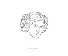 Komar Wandbild Von Star Wars Classic Force Faces Leia | Kinderzimmer, Jugendzimmer, Dekoration, Kunstdruck | ohne Rahmen | WB101-50x70 fotomural, carbÃ³n