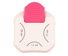 Vaessen Creative Papel 3 en 1 Perforadora de Esquinas Grande para Proyectos DIY, Scrapbooking y CreaciÃ³n de Tarjetas, Blanco/Rosado, 14-17-20 mm