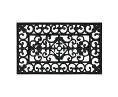 Relaxdays Felpudo Goma, 75x45 cm, Resistente a Intemperie, Antideslizante, Alfombra Exterior e Interior, Tapete, Negro, Caucho, 1 Pieza