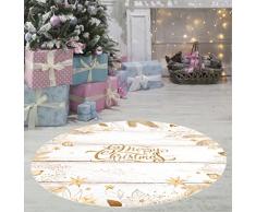 Alfombra de Vinilo, Oro y Madera Blanca diÃ¡metro 95 cm