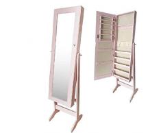 Dcasa Joyero Espejo Vestidor Organizadores de Joyas para Armario Almacenaje de Adornos Festivos ArtÃculos para el hogar Unisex Adulto, Rosa (Rosa), única