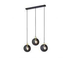 Adviti JALA 6P Lampara Techo E27 máx.15W, Negro (bombilla no incluida)(3 Fuentes de luz)