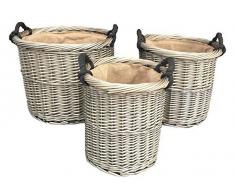 Red Hamper W046 â 048 Log Cesta, Mimbre, marrón, Talla única