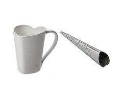 Alessi To - Taza con forma de corazón + Alessi You - coladores de té (Acero inoxidable, Acero inoxidable)