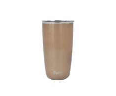 Swell Vaso con tapa, 530 ml, pirita, taza de viaje aislada al vacÃo con tapa emergente, para bebidas calientes y frÃas, sobre la marcha hasta 12 horas frÃas/4 horas calientes