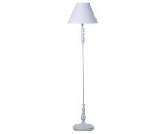 DRW Lampara de pie con Pantalla de Metal en Blanco 38x155cm, Base 26x133cm