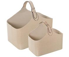 DRW Set de 2 Revisteros de Polipiel Serpiente en Crema 35x34x40cm y 25x18x30cm