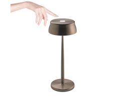 Zafferano Sister Light Lámpara LED de Mesa Regulable, Protección IP65, Uso en Interiores y Exteriores, Carga por USB, H32.8 cm - Cobre Anodizado
