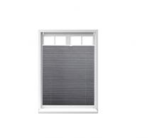 Relaxdays Estor Plisado, Tela, Transparente y Gris, 90x130 cm