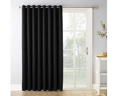 Sol Cero Easton Opaco Patio Puerta Cortina Panel, 100Â x 84, Cebada, Color marrÃ³n, Negro, 100 x 84