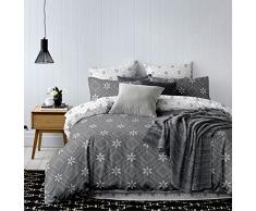 DecoKing Premium Hypnosis - Juego de Cama de Doble Cara, Microfibra, Microfibra, Snowy Night Gris, 200 x 200 cm