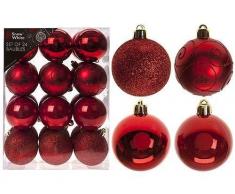 Disney Juego de 24 Bolas de 6 cm en Caja de PVC, Color Rojo