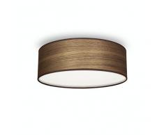 Sotto Luce Tsuri M 1/C Lámpara de Techo de 3 Luces con Pantalla de Madera de Diseño, Difusor de Polipropileno, Soporte de Metal y 3 Portalámparas E27, Plafón de Estilo Moderno, Nogal