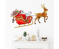 Ambiance Sticker Stickers Adhesivos Navidad | Adhesivo Decorativo Adhesivo el papÃ¡ Noel en TrineoÂ âÂ decoraciÃ³n de Pared Fiestas de Navidad | 30Â x 60Â cm