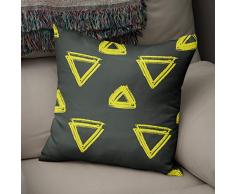BonaMaison Fundas para CojÃ­nes, Amarillo neÃ³n y Humo Funda de Almohada Silla Oficina Cama Decorativa Moderna DecoraciÃ³n del Hogar HabitaciÃ³n, 43x43 Cm - DiseÃ±ado y Fabricado en TurquÃ­a